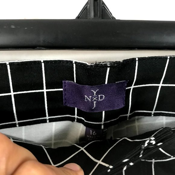 NYDJ Women's Black and White Celia Grid Print Trouser#MORL25P321 Size 16 - Picture 6 of 6